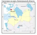 Светогорск на карте Ленинградской области