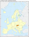 Словакия на карте зарубежной Европы