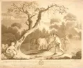 Уильям Хинкс. Вид в окрестностях Скароа, графство Даун, с изображением вспашки, сева льна и боронования. 1791