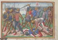 Битва при Краване 31 июля 1423. Миниатюра из рукописи Марциала Овернского «Вигилии на смерть короля Карла VII». 1484–1485