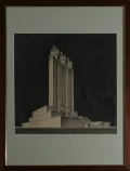 Николай Лансере. Проект памятника-маяка Колумбу на острове Сан-Доминго. Международный конкурс в Мадриде. Ночная панорама. 1929