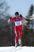 Юстина Ковальчик во время соревнований по лыжным гонкам на дистанции 10 км классическим стилем на XXII Олимпийских зимних играх. Сочи. 2014