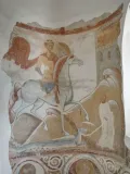 Чудо Георгия о змие. Фрагмент фрески церкви Святого Георгия Победоносца, Старая Ладога. 12 в.