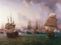 Пьер Жильбер. Сражение в гавани Праи, 16 апреля 1781. 2-я четверть 19 в. 