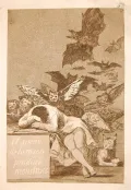 Франсиско Гойя. Сон разума рождает чудовищ. Гравюра из серии «Капричос». 1799