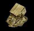 Сросток кубических кристаллов пирита со штриховкой на гранях. Берёзовское месторождение (Средний Урал, Россия)