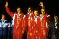 Сборная СССР по биатлону – победитель в эстафете