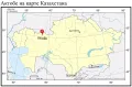 Актобе на карте Казахстана