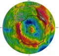 Топографическая карта южного полюса Весты