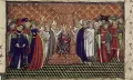 Коронация французского короля Карла VI. Миниатюра из Больших французских хроник. Последняя четверть 14 в. Британская би