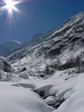 Снежный покров в Альпах (Швейцария)