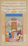 Абдалла Ансари и его ученики. Миниатюра из манускрипта Газургахи «Собрание влюбленных». 1552