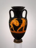 Греческий воин и персидский лучник. Изображение на краснофигурной амфоре. Ок. 480–470 до н. э.