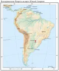 Водохранилище Ясирета на карте Южной Америки
