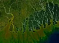 Дельта реки Ганг. Вид из космоса