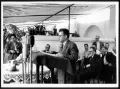 Выступление Трайчо Костова во время предвыборного митинга. В первом ряду: Кимон Георгиев, Кирилл Драмлиев, Георгий Чанков, Димитр Нейков. 1945