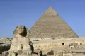 Пирамида Хефрена (Хафра) и Большой сфинкс. Гиза (Египет)
