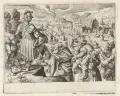 Захариас Долендо. Верные жёны Вайнсберга выносят своих мужей из города на плечах. По рисунку Якоба ван Гейна II. 1606