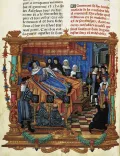 Смерть Людовика XI. Миниатюра из Мемуаров Филиппа де Коммина. 15 в. 