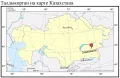 Талдыкорган на карте Казахстана