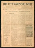 Газета Die literarische Welt. 1933. 7 april. №14/15. Передовица 