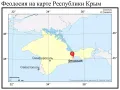 Феодосия на карте Республики Крым