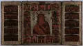 Владимирская икона Богоматери, с праздниками в 18-и клеймах и ликами святых на створках. 1603