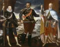Победители в битве при Лепанто: командующий испанским флотом дон Хуан Австрийский, командующий папским флотом Маркантонио Колонна II и командующий флотом Венеции Себастьяно Веньер. Ок. 1575