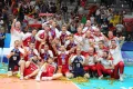 Сборная Польши празднует победу в финале чемпионата мира по волейболу. Турин. 2018