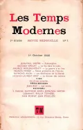 Журнал Les Temps Modernes. 1945. № 1. Обложка