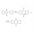 Образование антрахинона при конденсации фталевого ангидрида с бензолом в присутствии AlCl₃ и H2SO₄