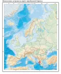 Ионические острова на карте зарубежной Европы