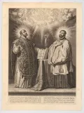 Святой Франсуа Ксавье и святой Игнатий Лойола с девизом иезуитов. По гравюре Питера Пауля Рубенса. Между 1550 и 1650