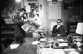 Клод Шаброль и Жан-Люк Годар в редакции журнала «Cahiers du Cinéma». Париж. 1959