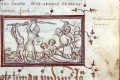Жакерия. Восставшие крестьяне убивают дворян в Бовези. Миниатюра из рукописи Бернара Ги «Цветы хроник» («Flores Chronicorum»). 1384–1399