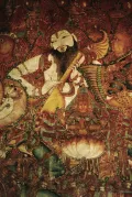 Риши Нарада играет на лютне. Фреска. Дворец Маттанчерри, Кочин (Индия). 2-я половина 16 в.