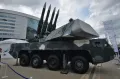 Зенитно-ракетный комплекс 9К318  «Бук-МБЗК» на международной выставке вооружения и военной техники MILEX-2019 в Минске. 15 мая 2019