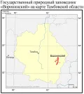 Заповедник Воронинский на карте Тамбовской области