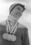 Советская лыжница Клавдия Боярских. 1964