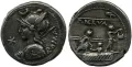 Денарий Нервы с изображением сцены голосования на реверсе. Рим. 113–112 до н. э. 