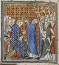 Коронация короля Франции Филиппа VI. Миниатюра из Больших французских хроник. 1375–1380