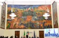 Пресс-конференция в штаб-квартире Национального олимпийского комитета Италии в Риме в зале с фреской Луиджи Монтанарини «Апофеоз фашизма» (1928). 2017