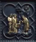 Андреа Пизано. Крещение толпы. Рельеф южных дверей баптистерия Сан-Джованни, Флоренция. 1330–1336