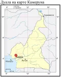 Дуала на карте Камеруна