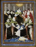 Гийом Ришардьер. Генрих III председательствует на первом собрании Ордена Святого Духа. 1587. По рисунку Антуана Крона. Конде, Шантийи