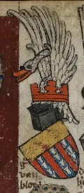 Герб де Блуа-Шатильонов. Миниатюра из Гербовника Гелре. 1370–1395