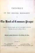 Facsimile of the original manuscript of the Book of Common Prayer