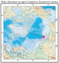 Море Лаптевых на карте Северного Ледовитого океана