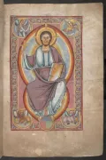 Христос во славе. Миниатюра из Библии Ставло. 1093–1097