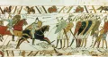 Битва при Гастингсе 14 октября 1066. Фрагмент гобелена из Байё. Конец 11 в. 